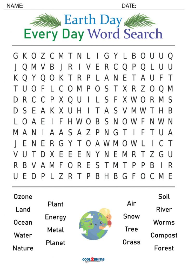 Printable Earth Day Word Search Cool2bKids