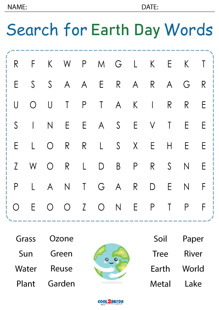 Printable Earth Day Word Puzzles