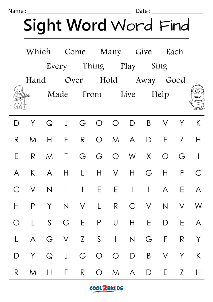 Sight Word Word Search