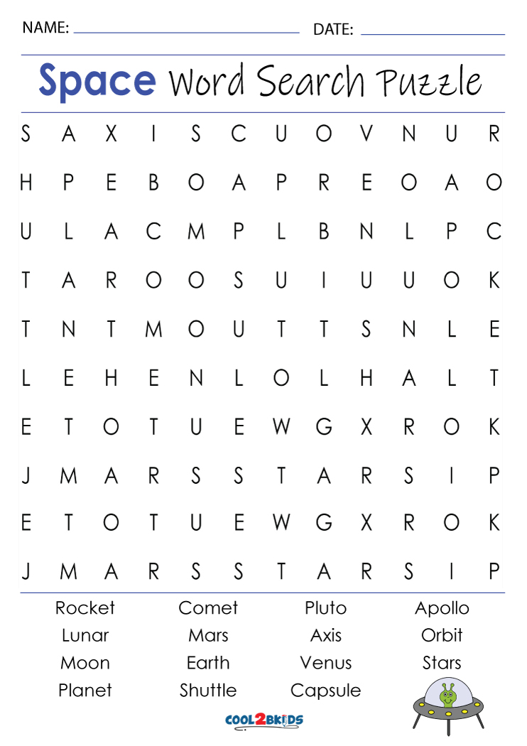 Space Word Search Answers