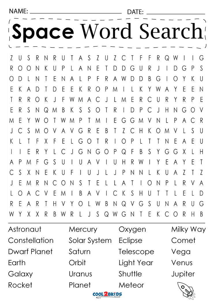 Printable Puzzles Space Word Search Cool2bkids SairaxyMonroe88c