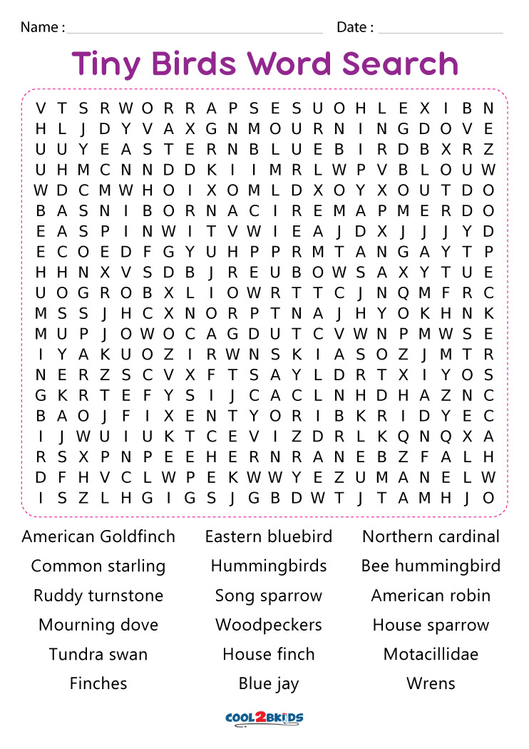 Birds With 6 Letters Word Search