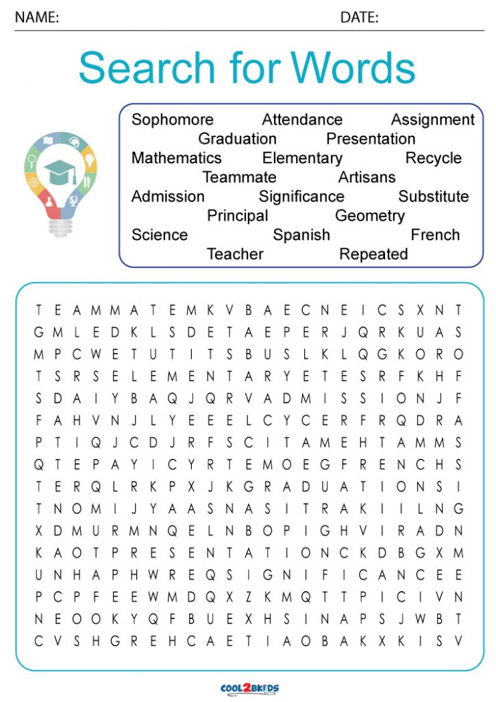 Printable 6th Grade Word Search Cool2bKids