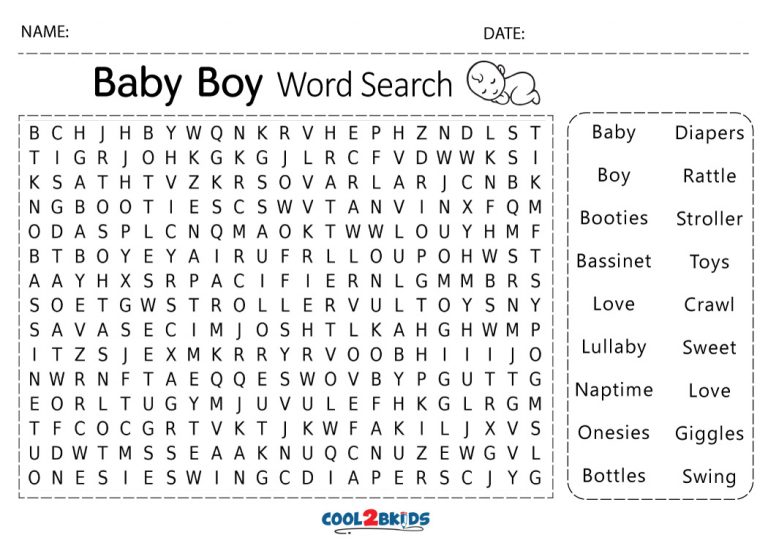 Printable Baby Word Search Cool2bKids