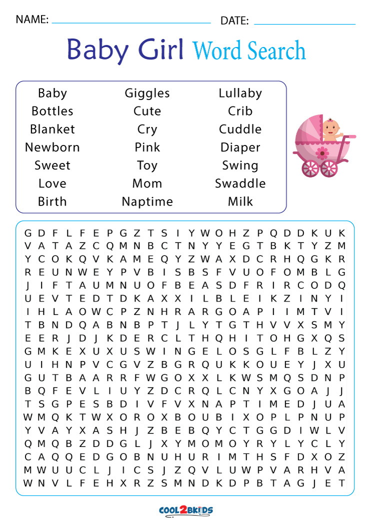 Printable Baby Word Search Cool2bKids