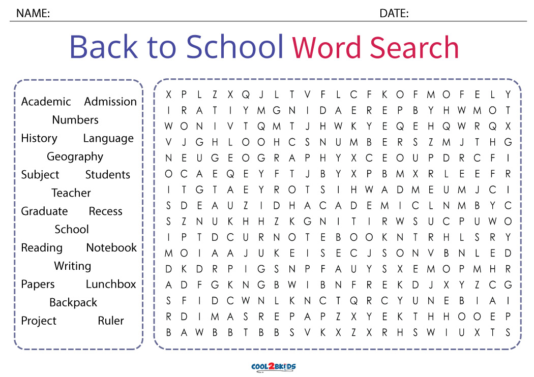 Printable 6th Grade Word Search Cool2bKids