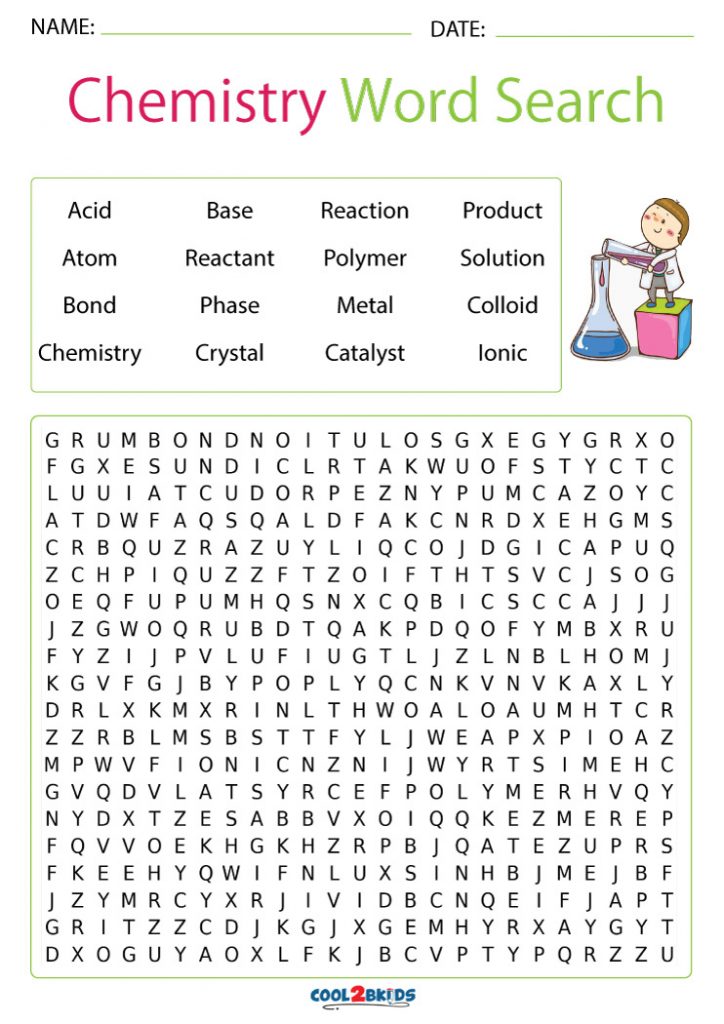 Printable Chemistry Word Search Cool2bKids