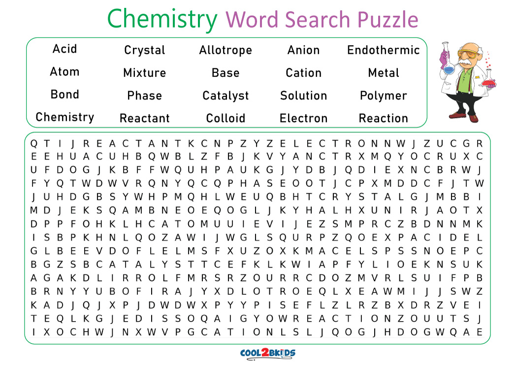 Free Printable Chemistry Word Search Chemistry Worksheets Chemistry Chemistry Word Search