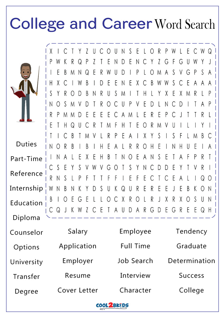 Printable Career Word Search Cool2bKids