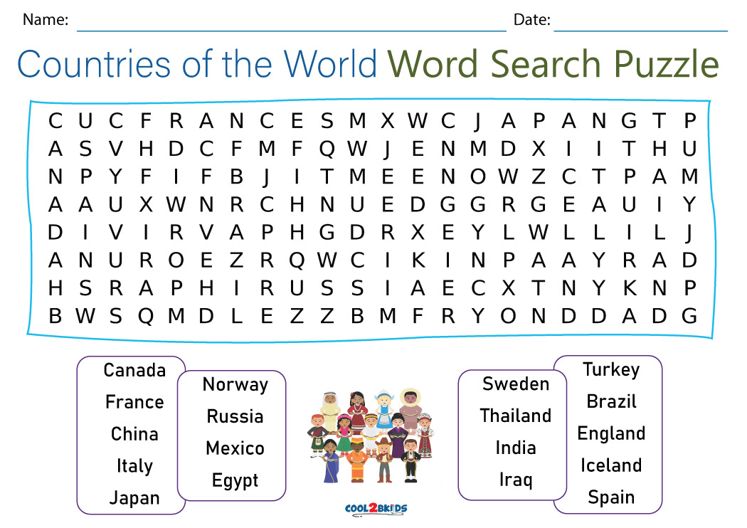 printable countries word search cool2bkids