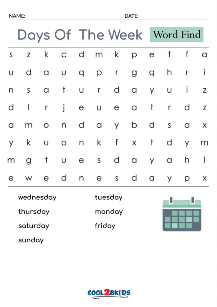 Printable Easy Word Search - Cool2bKids