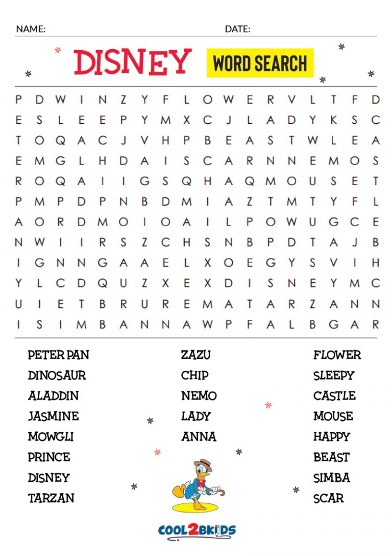 Printable Easy Word Search - Cool2bKids