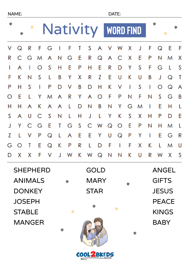 Printable Easy Word Search - Cool2bKids