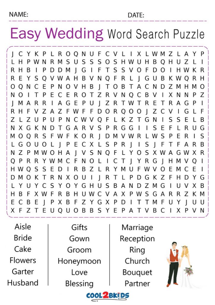 Printable Wedding Word Search - Cool2bKids