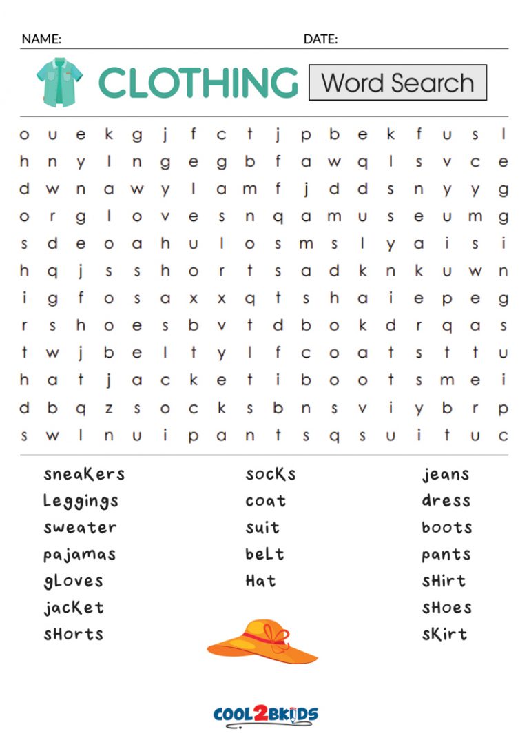 Printable Easy Word Search - Cool2bKids