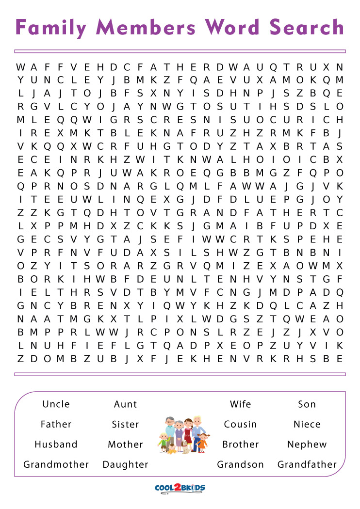 Printable Family Word Search - Cool2bKids