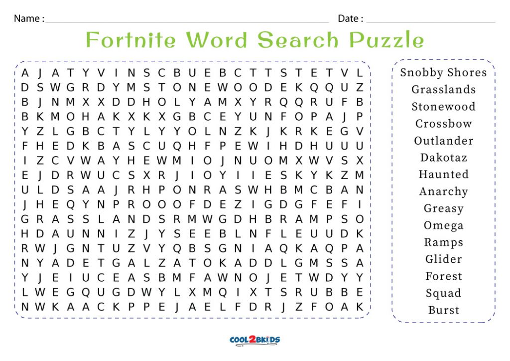 Fortnite Word Searches