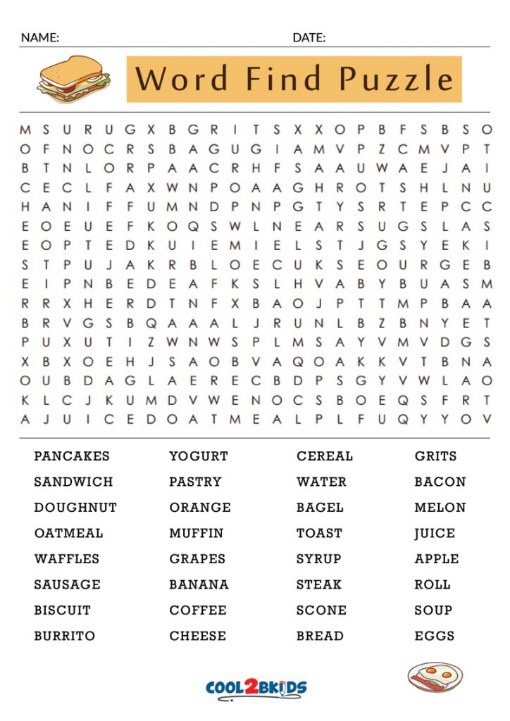 Printable Large Print Word Search Cool2bKids