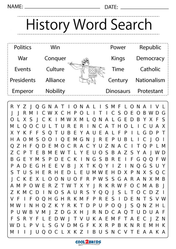 Free Printable History Word Search