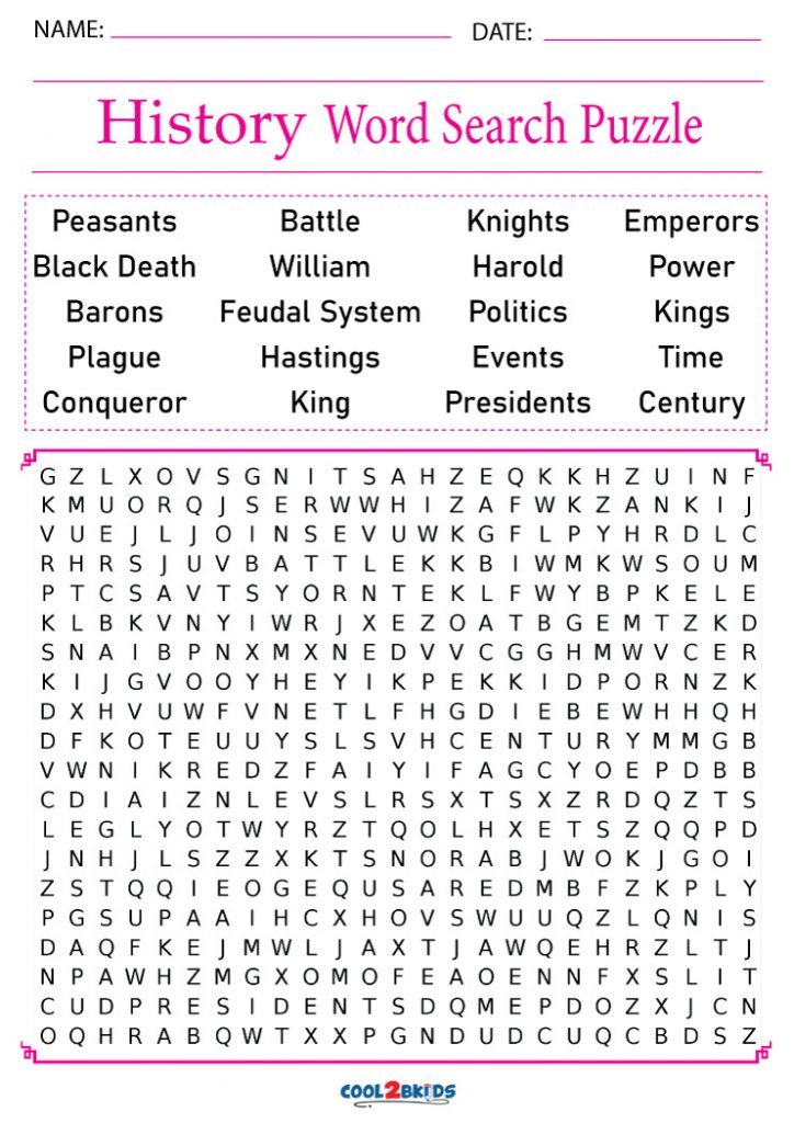 Printable History Word Search Cool2bKids