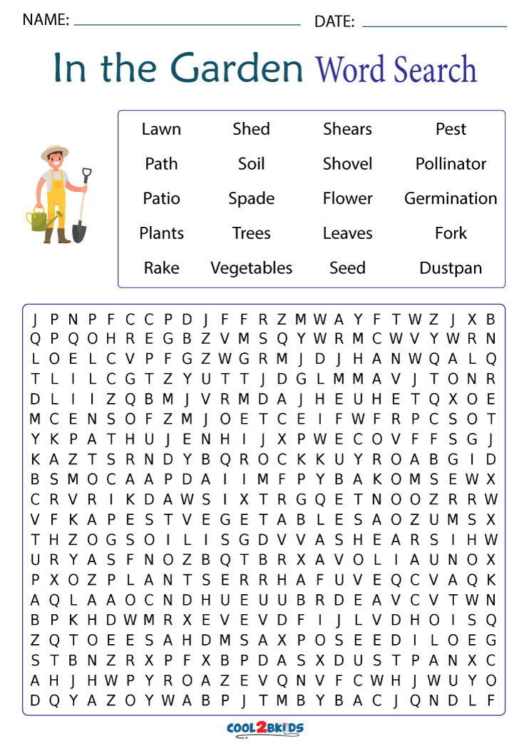 Printable Garden Word Search Cool2bKids