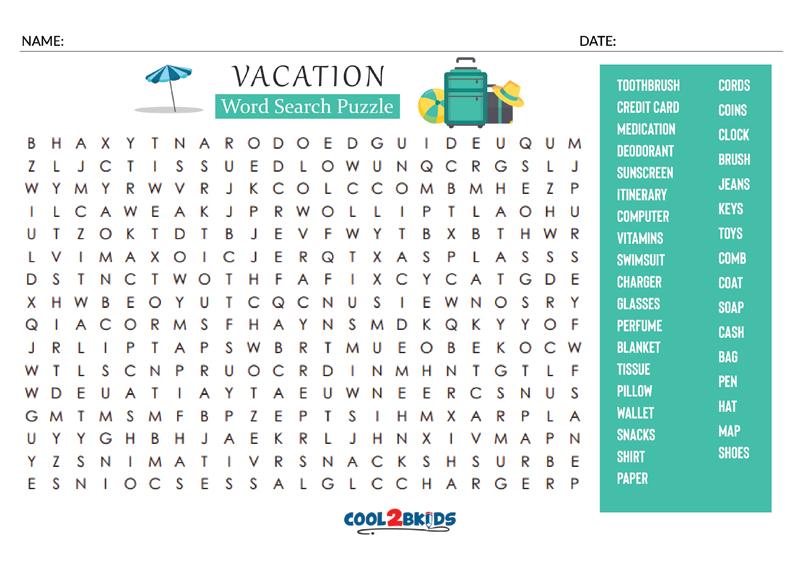 Printable Large Print Word Search Cool2bKids