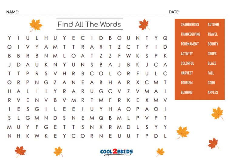 Printable Easy Word Search Cool2bKids