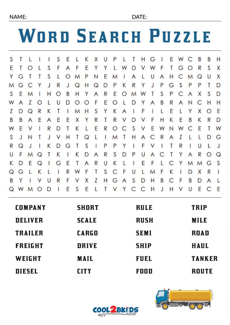 Printable Word Search Puzzles Large Print