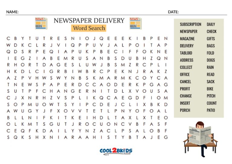 Printable Large Print Word Search Cool2bKids