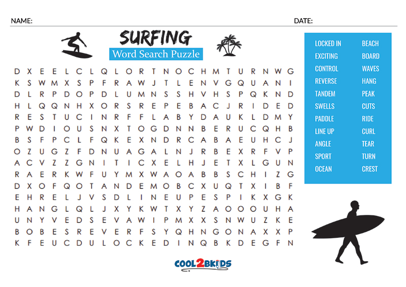 Printable Large Print Word Search - Cool2bkids