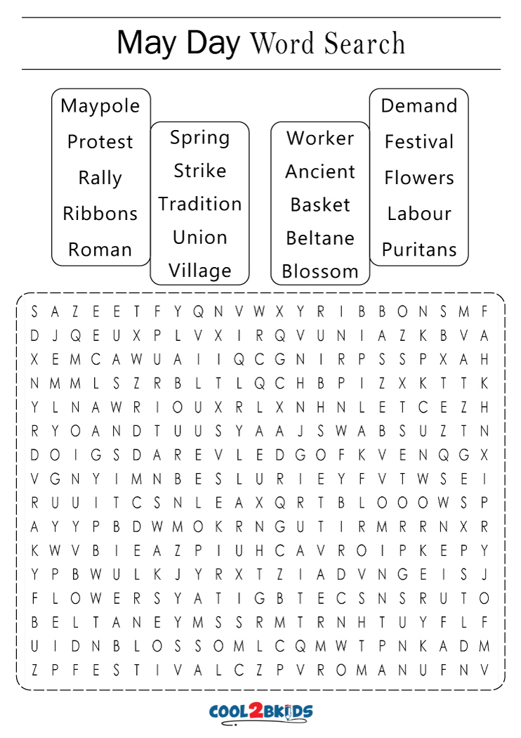 printable may word search cool2bkids