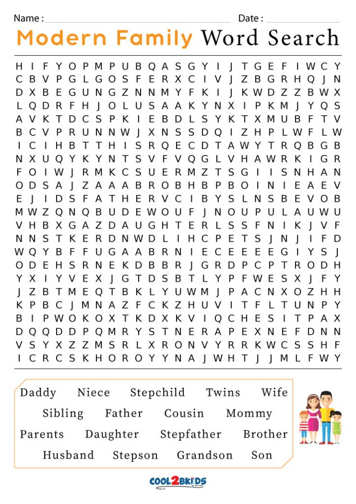 Printable Family Word Search Cool2bKids