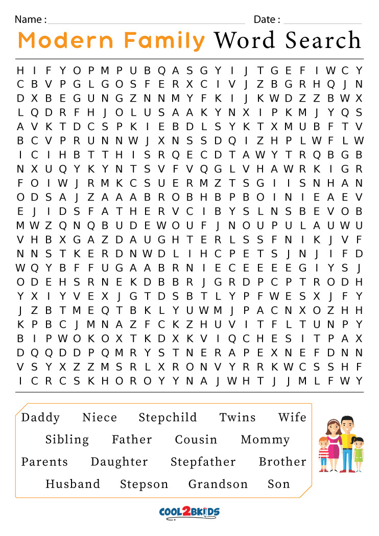 family word search cool2bkids