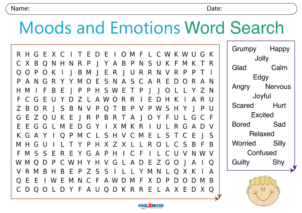 Printable Feelings And Emotions Word Search Cool2bKids