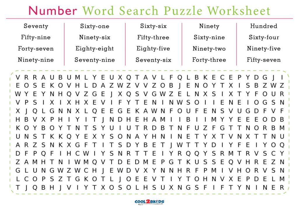 printable number word search cool2bkids