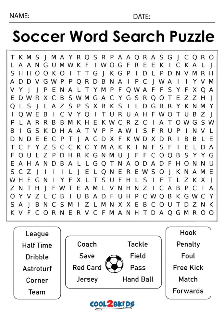 Printable Soccer Word Search - Cool2bKids