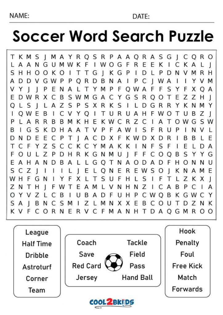 Printable Soccer Word Search Cool2bKids