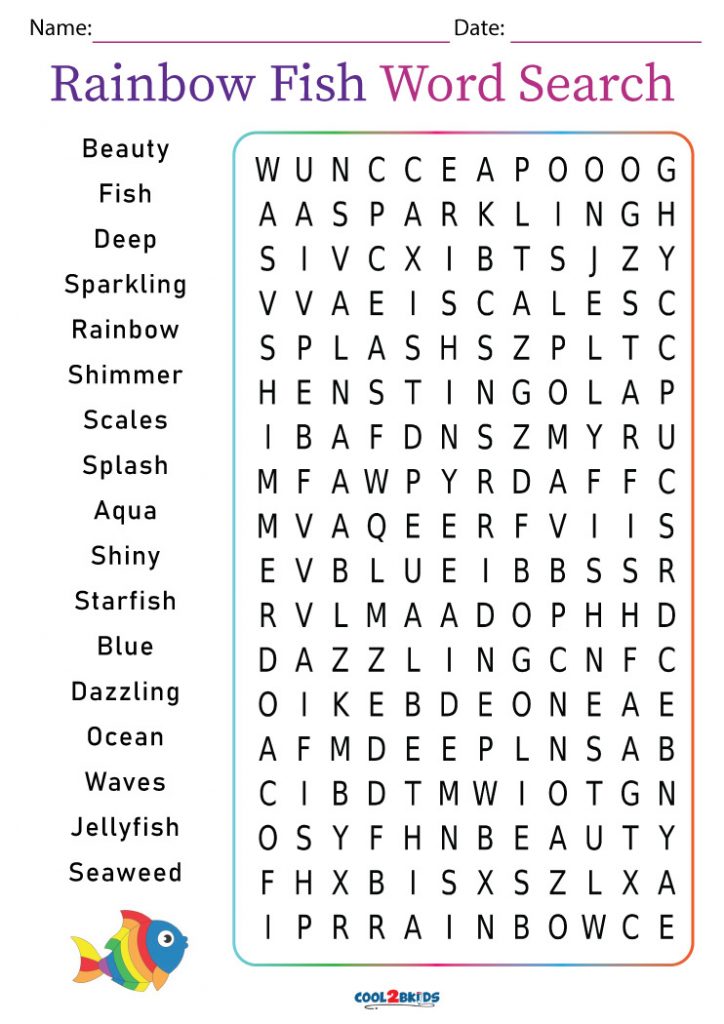 Word Search Tropical Fish