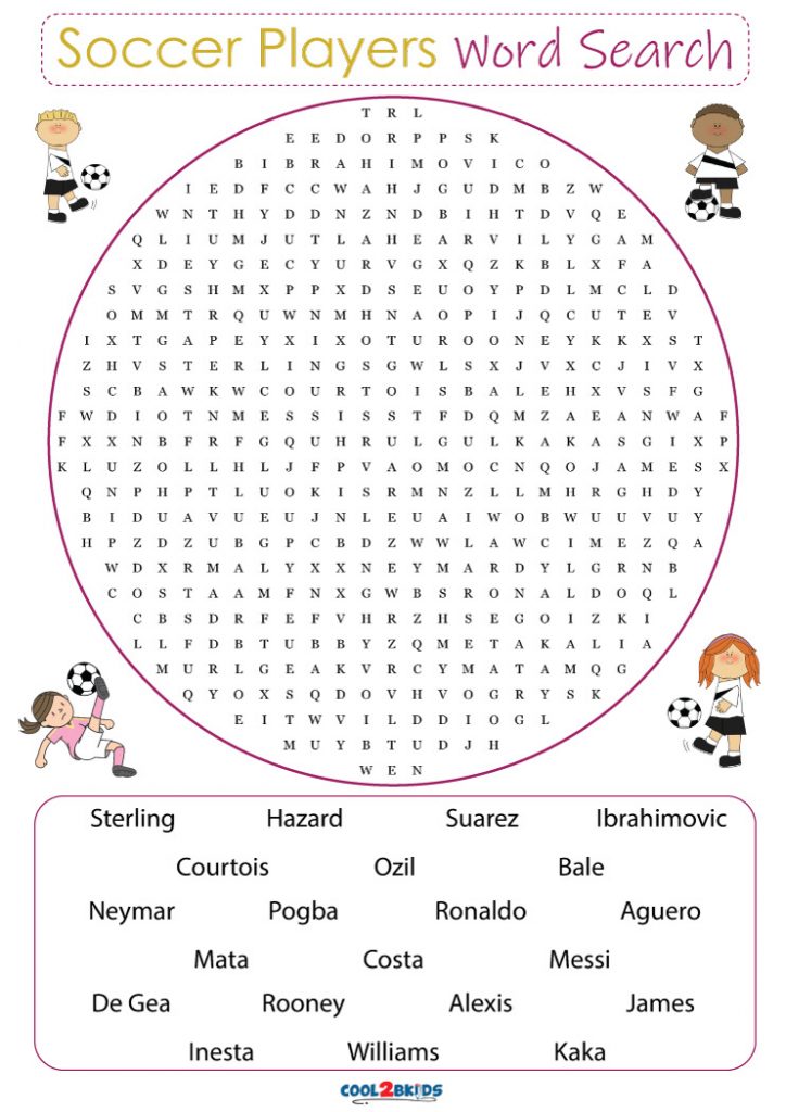 Printable Soccer Word Search Cool2bKids