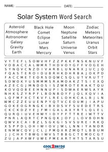 Solar System Word Search Free Printable prntbl