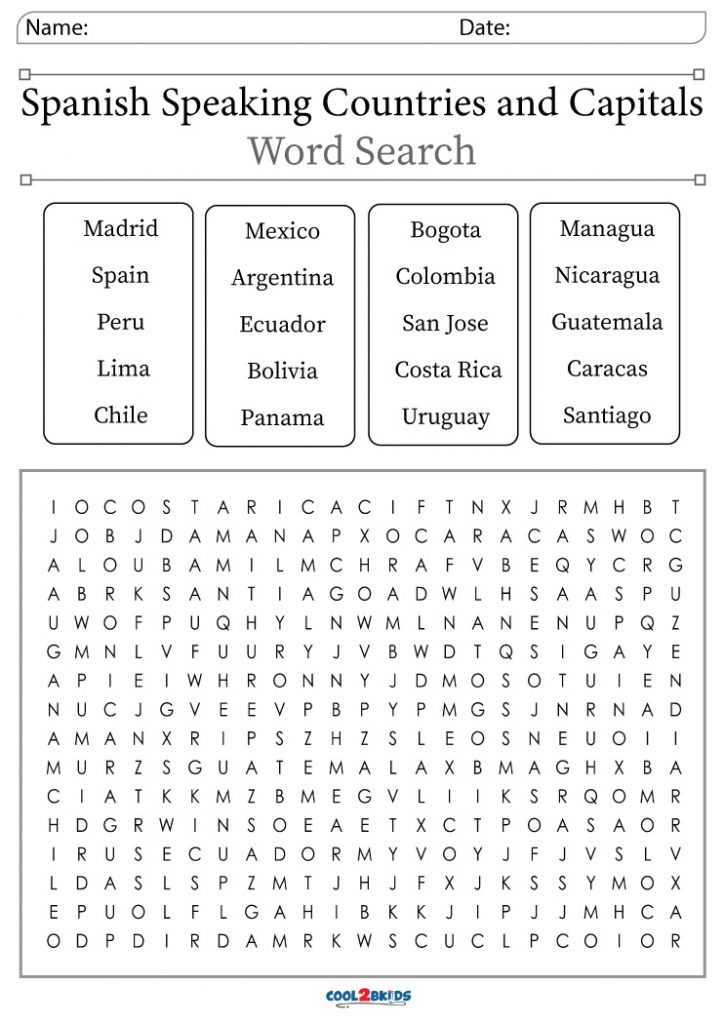 Printable Countries Word Search Cool2bkids Images And Photos Finder