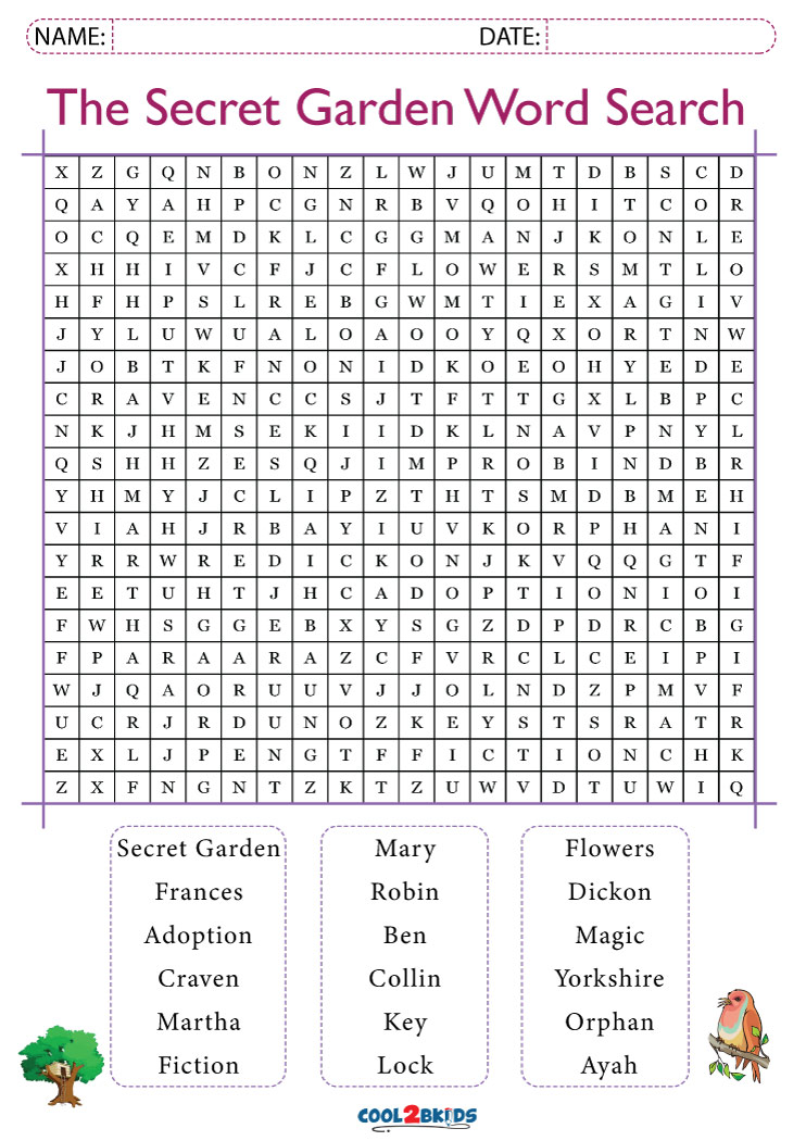 Printable Garden Word Search Cool2bKids