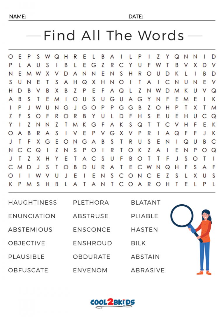 Printable Hard Word Search Cool2bKids