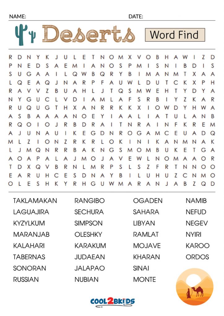 Easy Printable Word Search Puzzles For Adults