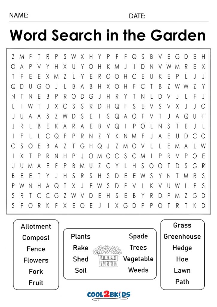 Printable Garden Word Search - Cool2bKids