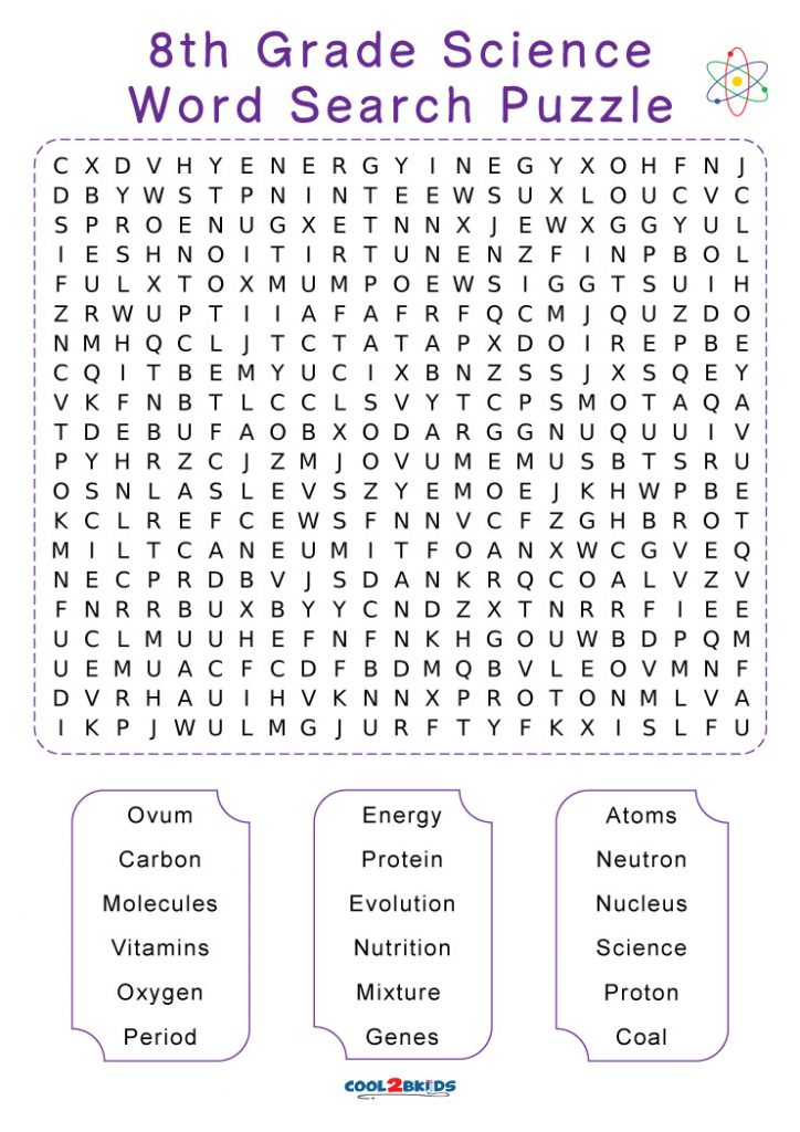 Printable 8th Grade Word Search Cool2bKids