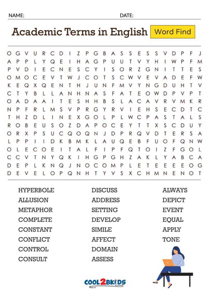 Printable English Word Search Cool2bKids