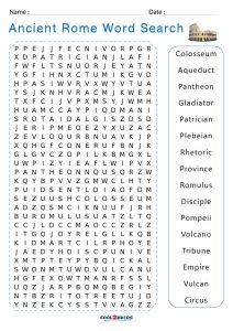 Printable Ancient Rome Word Search Puzzle - Cool2bKids