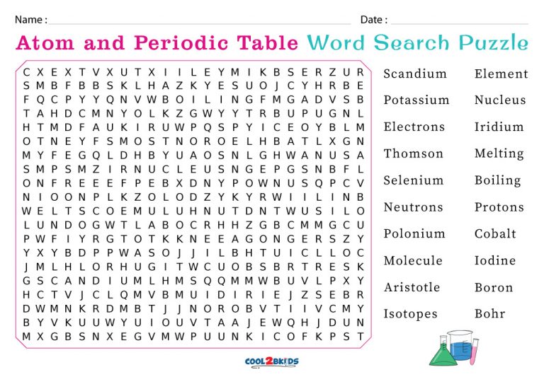 Periodic Table Word Search Printable Word Search Printable Periodic Table Word Search Kulturaupice