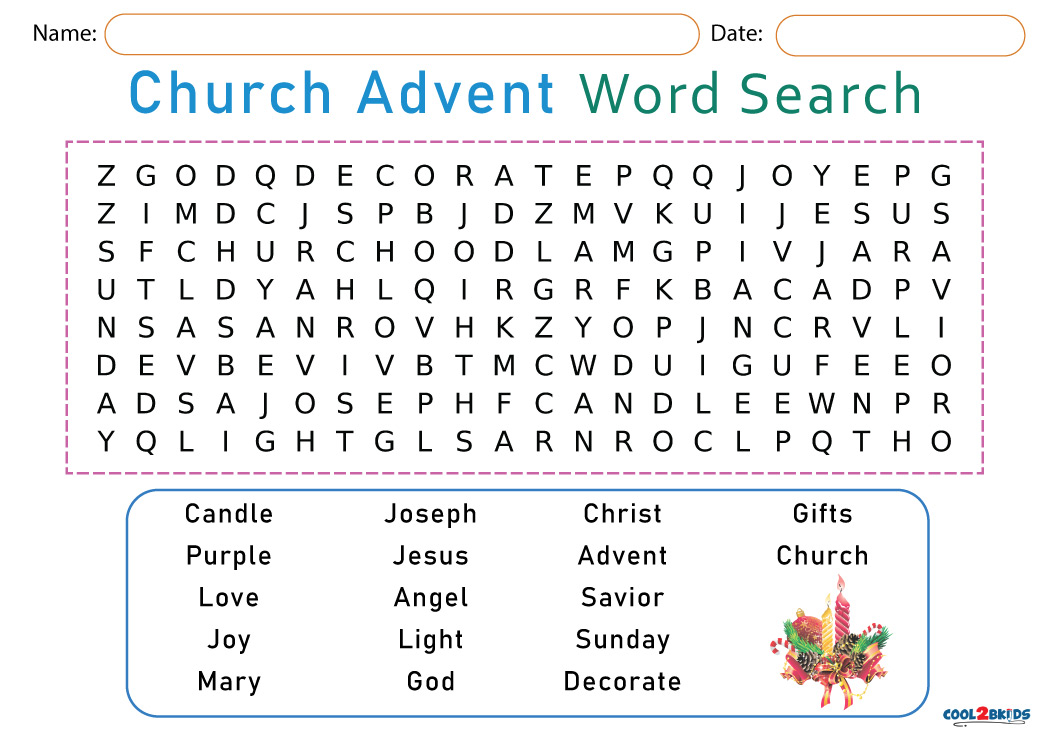 Printable Advent Word Search Cool2bKids